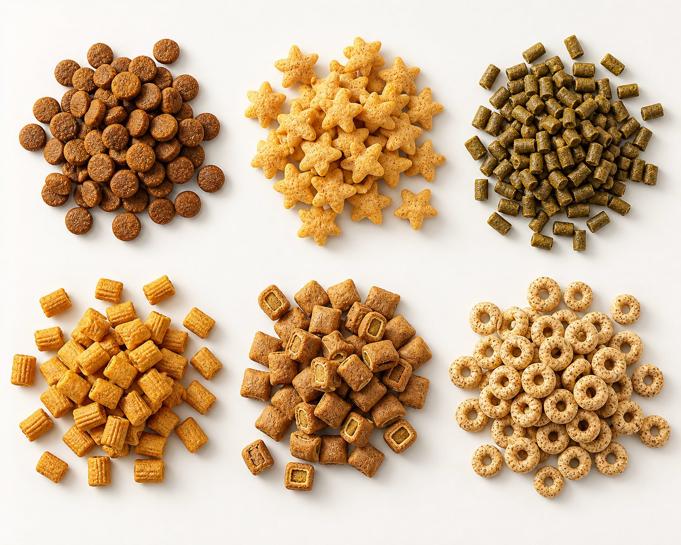 variety of extruded products including pet food kibble snack puffs aquatic feed and cereal shapes