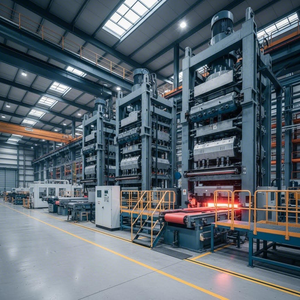 advanced extrusion facility with multiple press capacities for diverse aluminum profiles