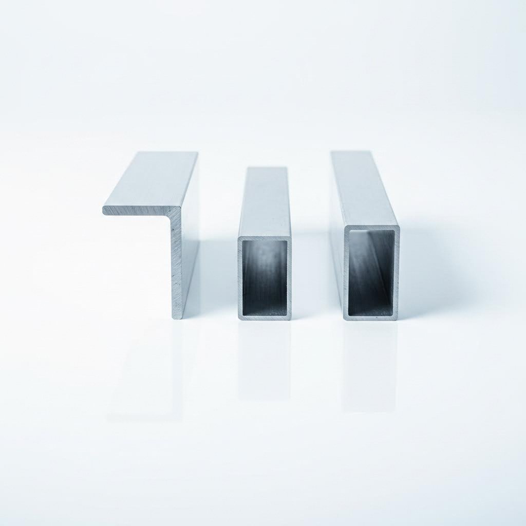 solid semihollow and hollow aluminum profiles representing the three fundamental shape classifications