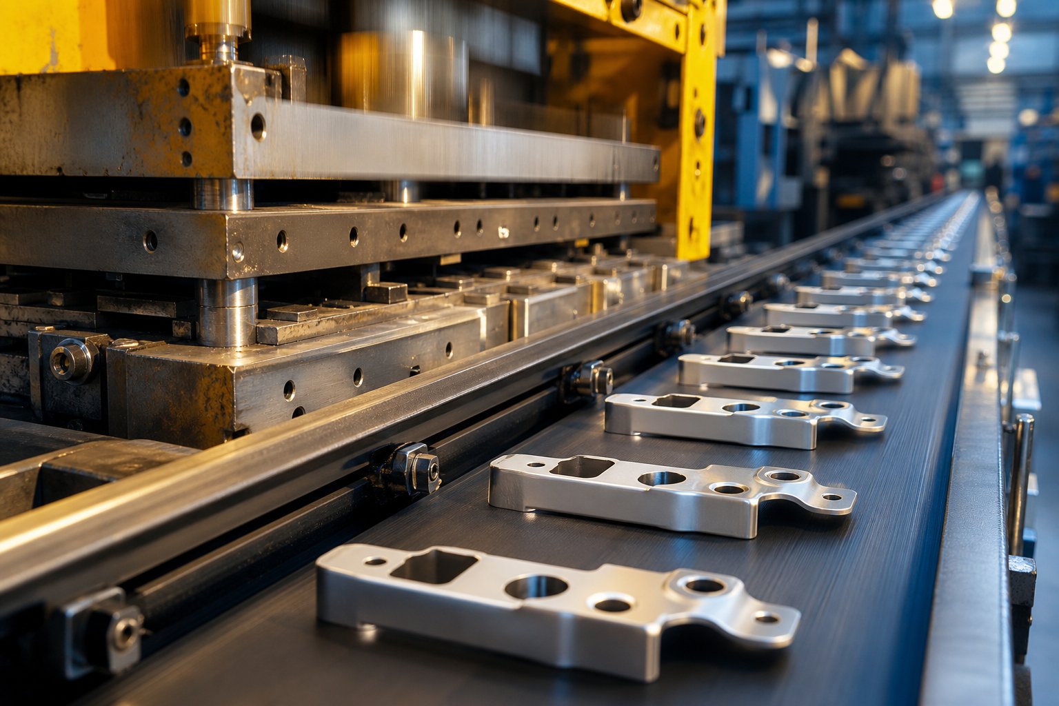 high volume stamping production where custom tooling investment pays off through low per unit manufacturing costs