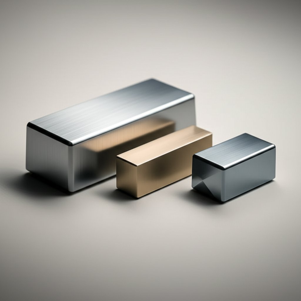 visual comparison of 6061 aluminum stainless steel and titanium densities