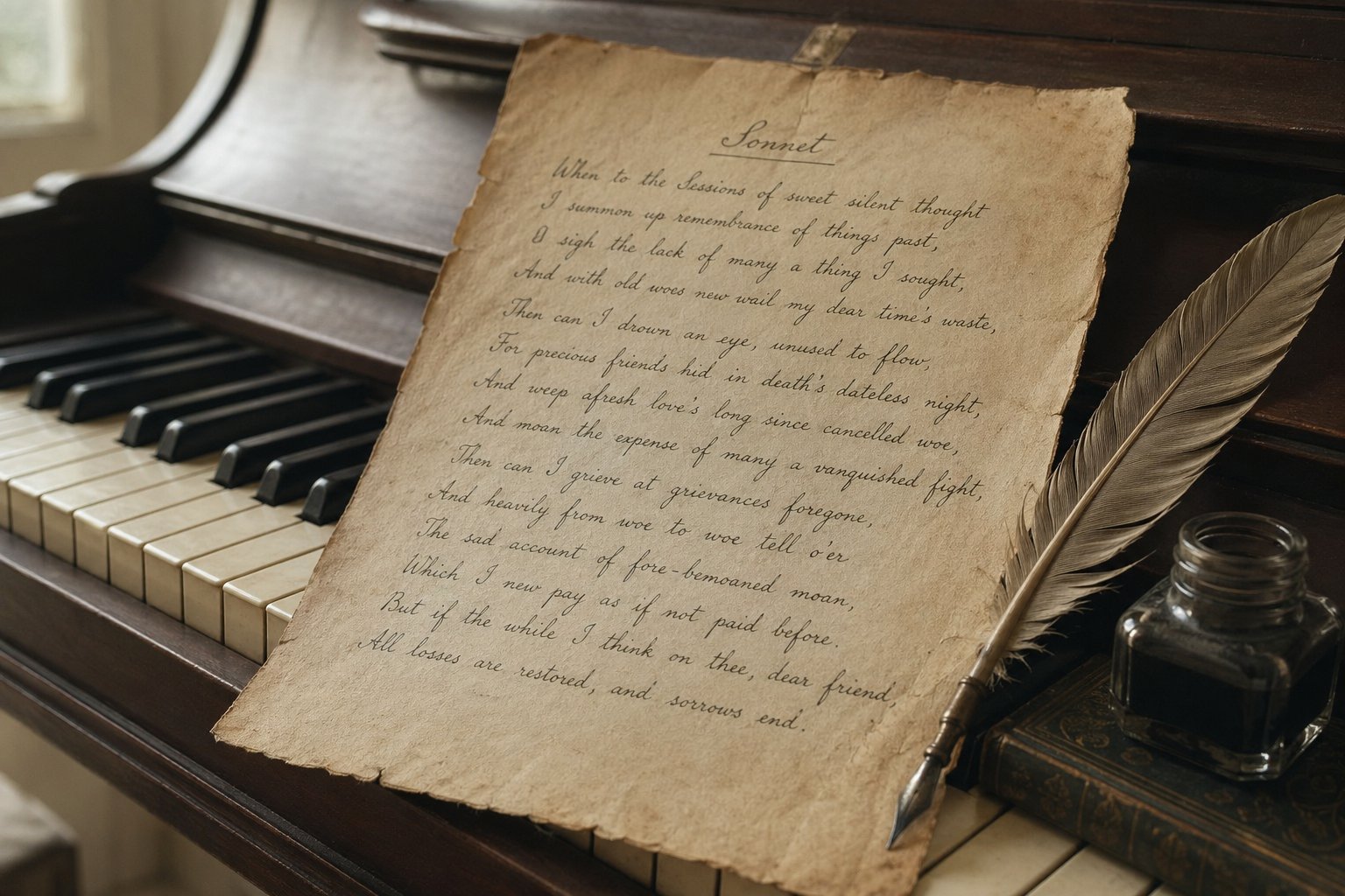 poetry and piano keys side by side symbolizing the creative bond at the heart of art song