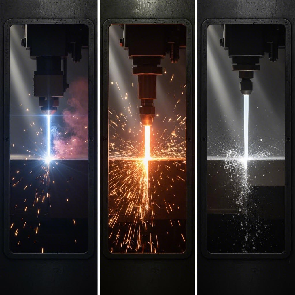 comparison of laser plasma and waterjet steel cutting technologies
