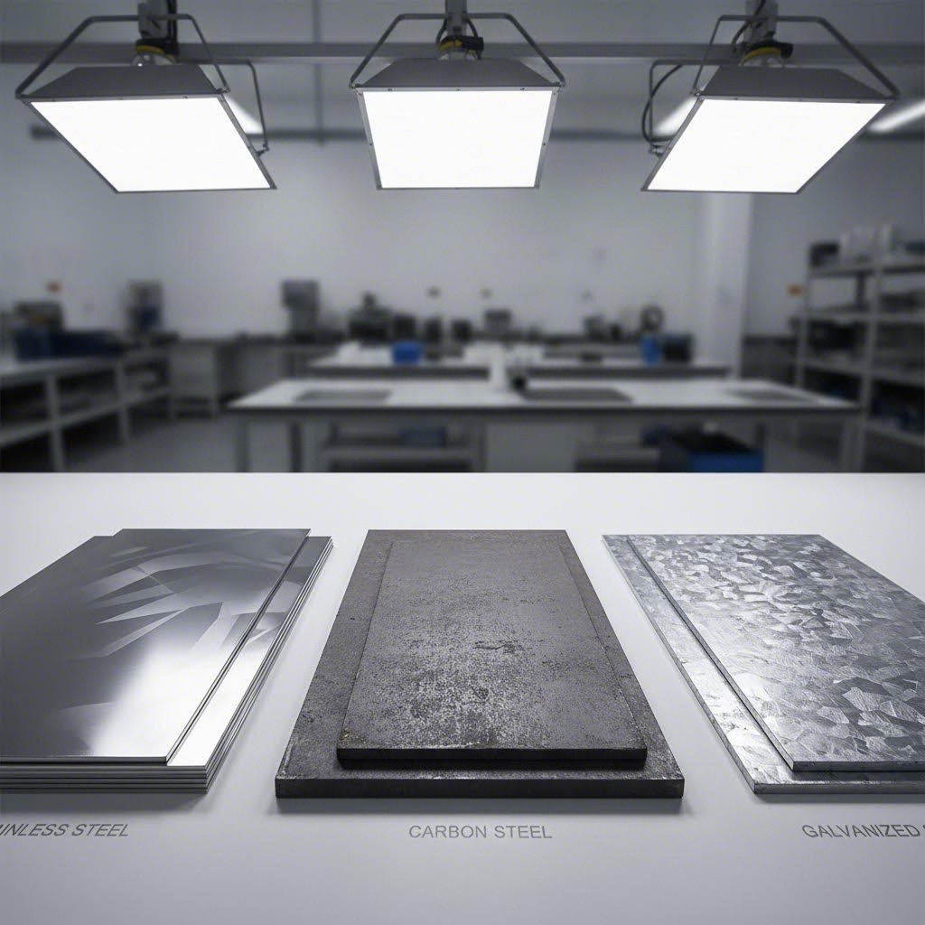 various steel types prepared for laser cutting fabrication