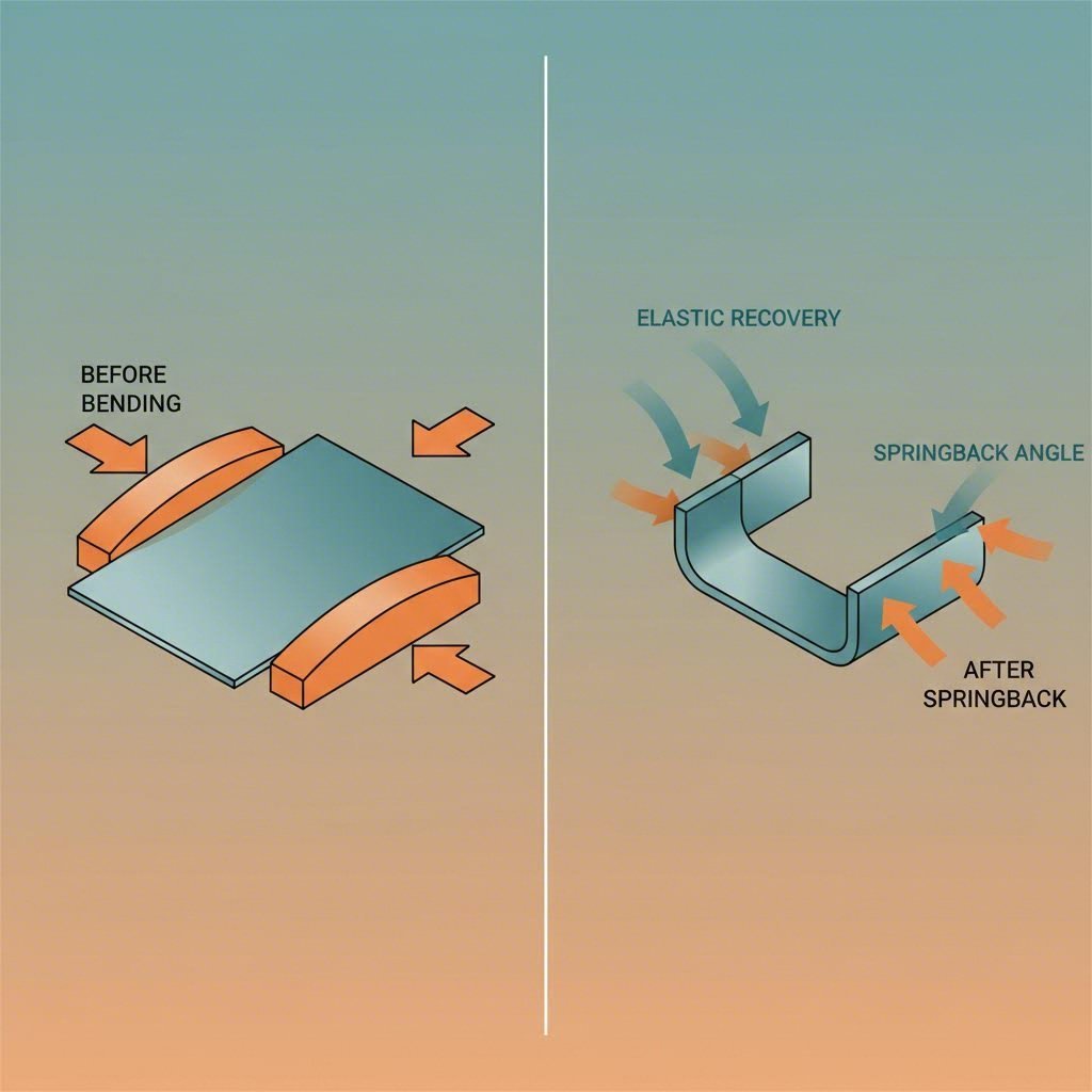 visual representation of springback behavior in bent sheet metal